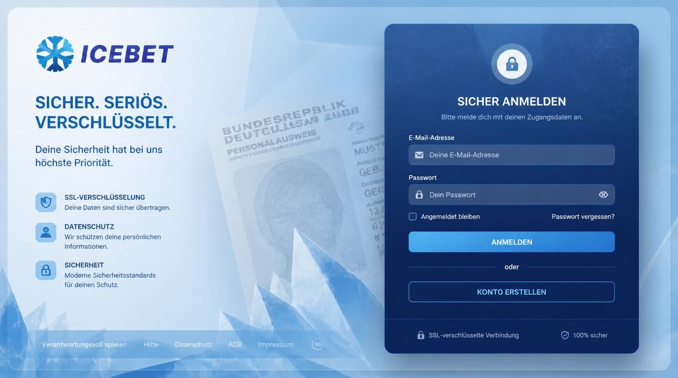 Ein verschlüsseltes Registrierungsformular mit Ausweis im Hintergrund